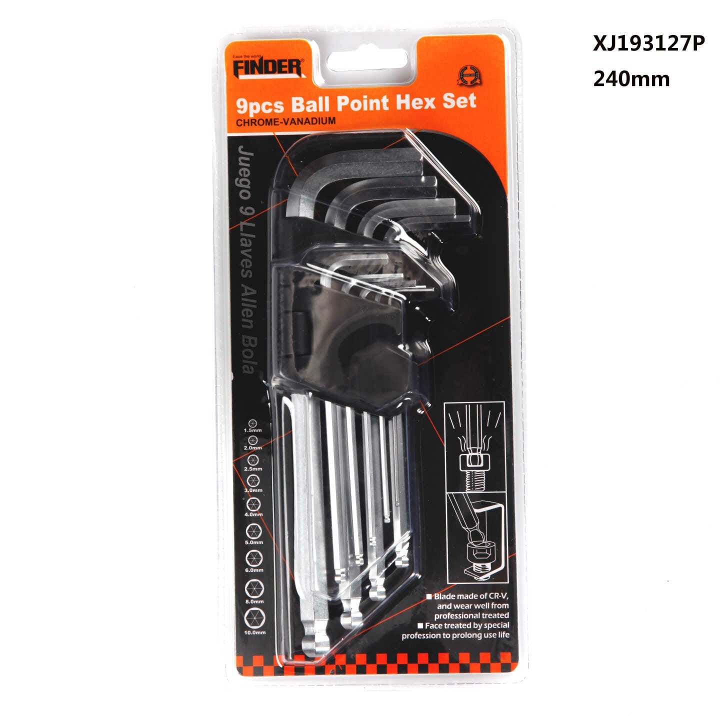 Σετ κλειδιά Allen/Hex - 9pcs - Finder - 193127 Σετ κλειδιά Allen/Hex - 9pcs - Finder - 193127